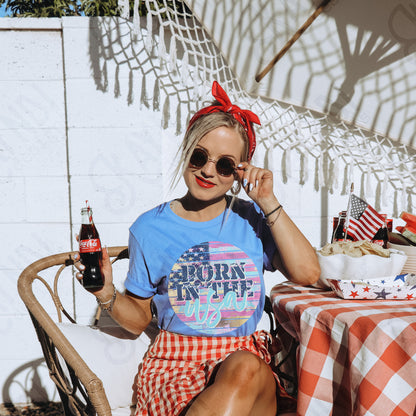 Born in the USA Sublimation Design PNG Digital Download Printable American Flag Vintage