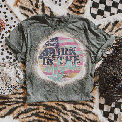 Born in the USA Sublimation Design PNG Digital Download Printable American Flag Vintage