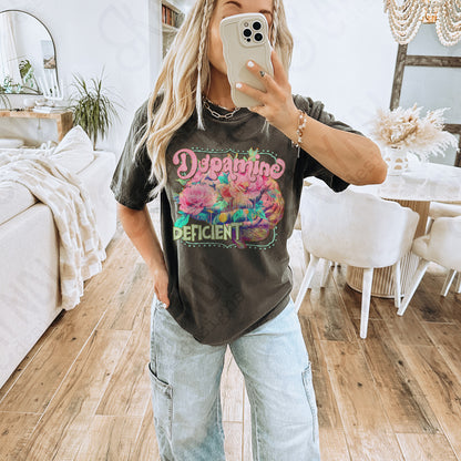 Dopamine Deficient Sublimation Design PNG Digital Download Printable Florals Flowers Colorful