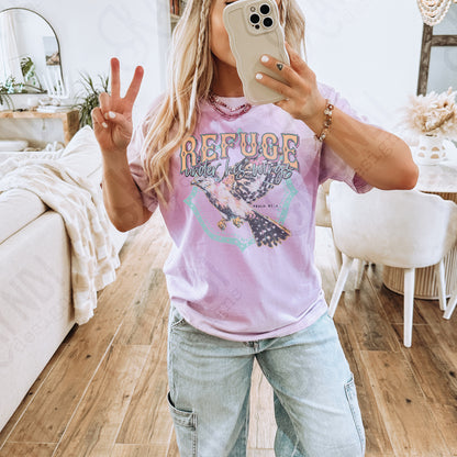 Refuge Under His Wings Sublimation Design PNG Digital Download Printable Faith Hawk Vintage