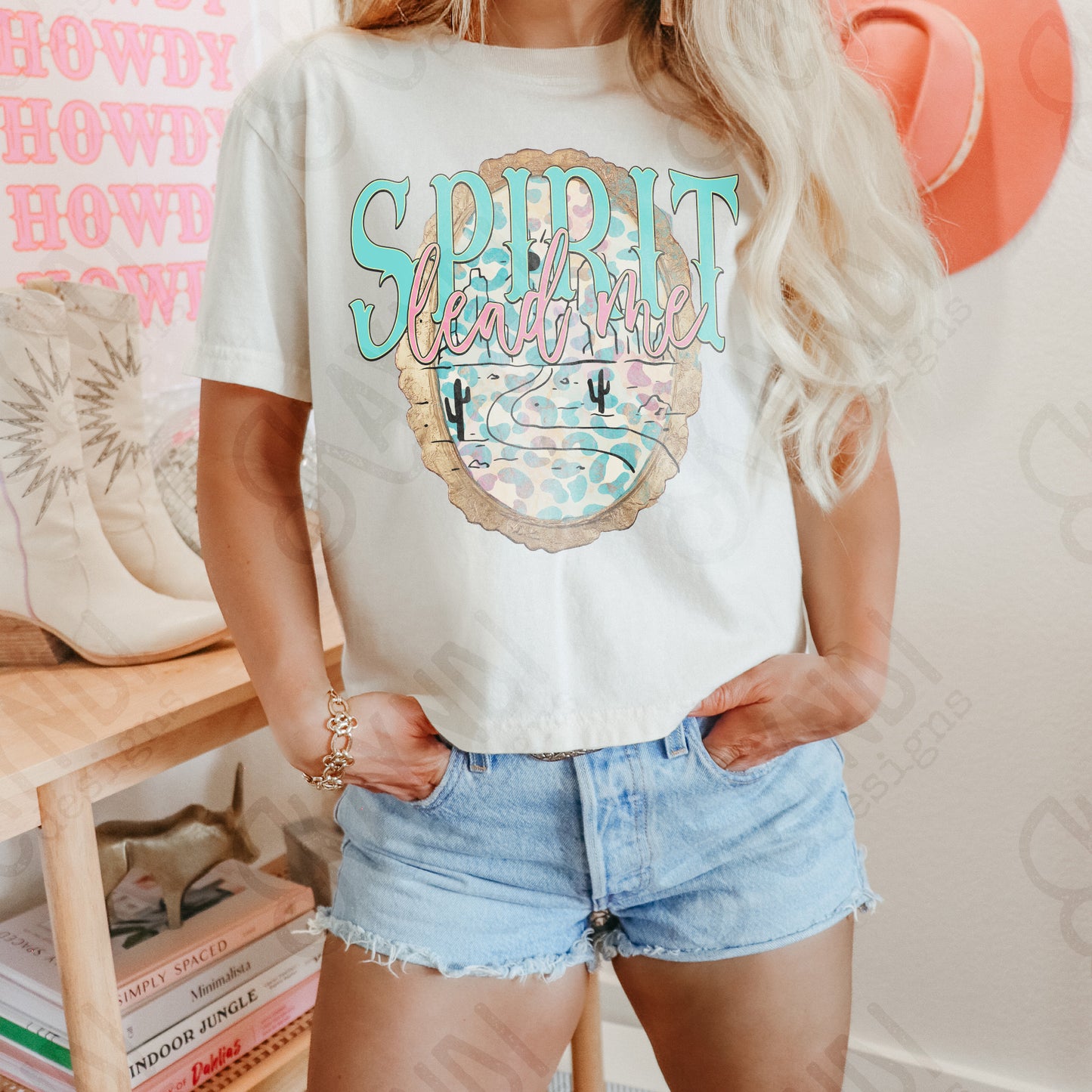 Spirit Lead Me Sublimation Design PNG Digital Download Printable Faith Western Vintage Desert