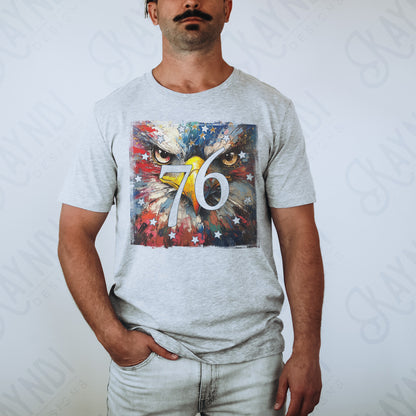 Eagle 76 Sublimation Design PNG Digital Download Printable Patriotic Flag America