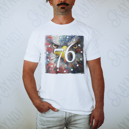 Eagle 76 Sublimation Design PNG Digital Download Printable Patriotic Flag America