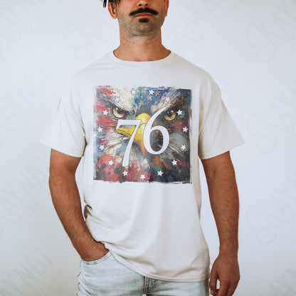 Eagle 76 Sublimation Design PNG Digital Download Printable Patriotic Flag America