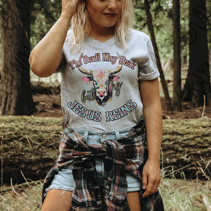 Jesus Reins Sublimation Design PNG Digital Download Printable Cow Buck Devil Faith