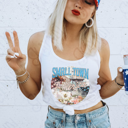 Small Town America Sublimation Design PNG Digital Download Printable Farm Stars Cows