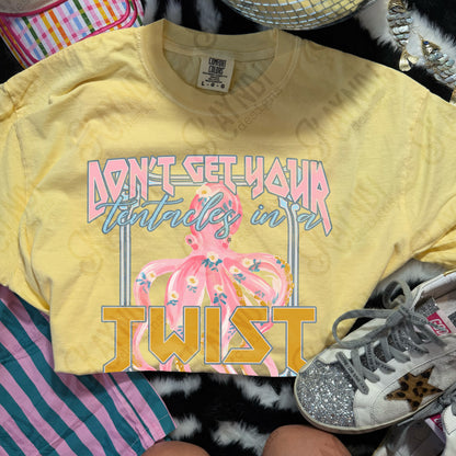 Don't Get Your Tentacles in a Twist PNG Digital Download Sublimation DTF Pastel Print Preppy Floral Octopus