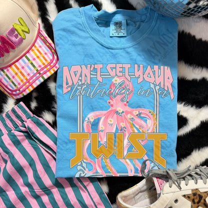 Don't Get Your Tentacles in a Twist PNG Digital Download Sublimation DTF Pastel Print Preppy Floral Octopus