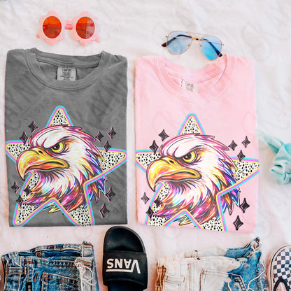 Doodle Star Eagle PNG Digital Download Sublimation DTF Print Polka Dots Mascots Stars