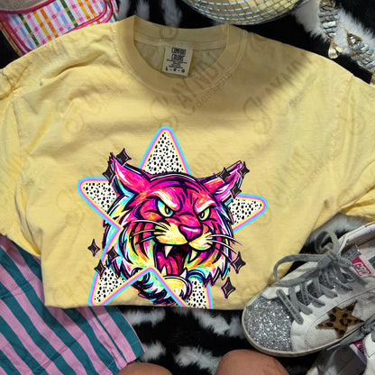 Doodle Star Tiger PNG Digital Download Sublimation DTF Print Polka Dots Mascots Stars