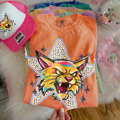 Doodle Star Wildcat PNG Digital Download Sublimation DTF Print Polka Dots Mascots Stars
