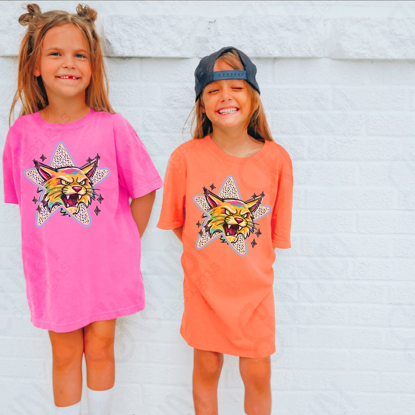 Doodle Star Wildcat PNG Digital Download Sublimation DTF Print Polka Dots Mascots Stars