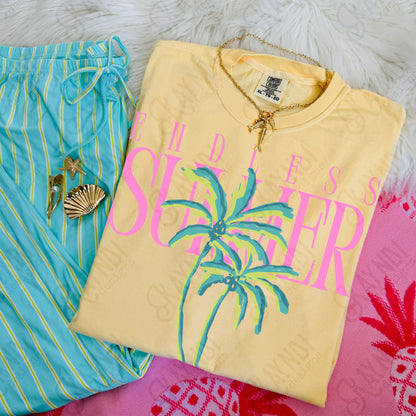 Endless Summer Pink Green PNG Digital Download Sublimation DTF Print Preppy Beachy Palm Trees