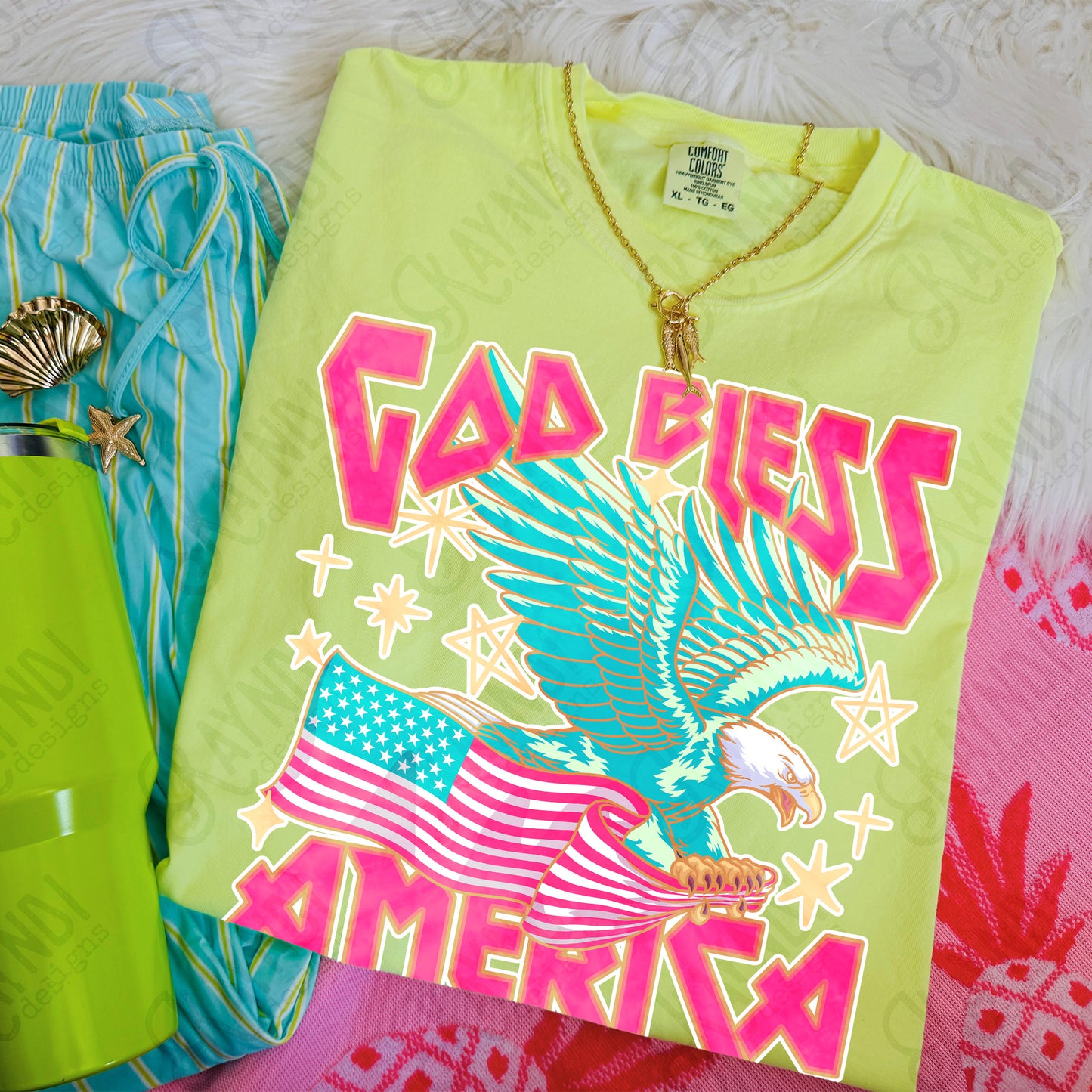 God Bless America PNG Digital Download Sublimation DTF Print Patriotic Eagle Flag Stars