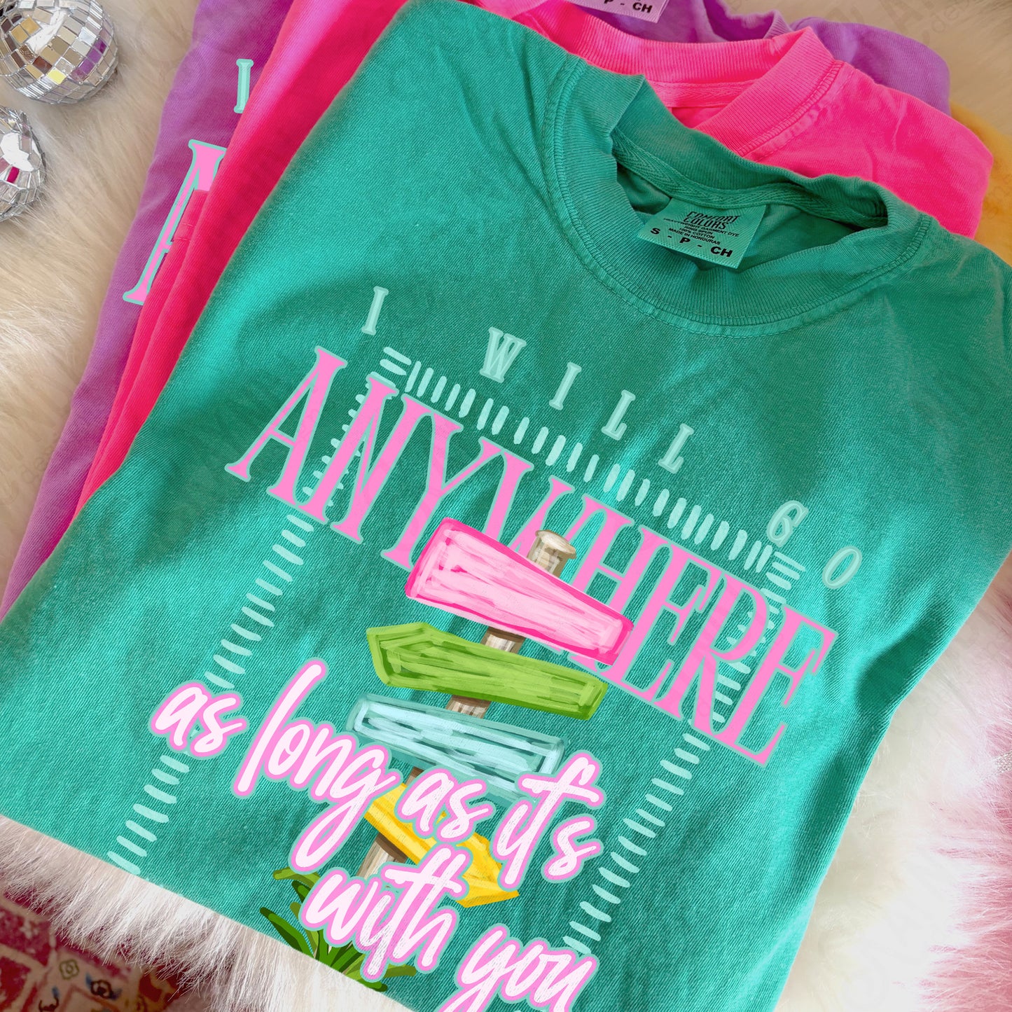 I Will Go Anywhere As Long As Its With You PNG Digital Download Sublimation DTF Print Preppy Beach Sign