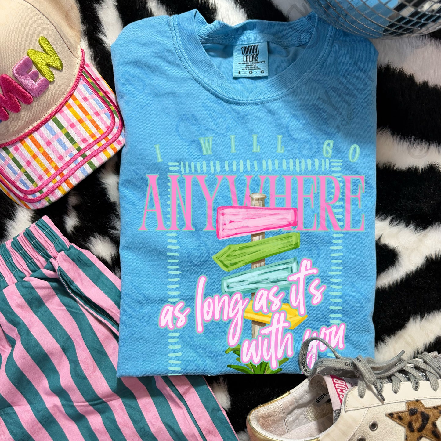 I Will Go Anywhere As Long As Its With You PNG Digital Download Sublimation DTF Print Preppy Beach Sign