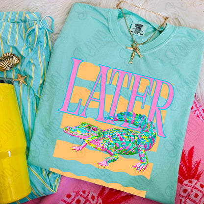 Later Gator Pocket PNG Digital Download Sublimation DTF Print After While Crocodile Preppy