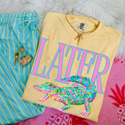 Later Gator Pocket 2 PNG Digital Download Sublimation DTF Print After While Crocodile Preppy