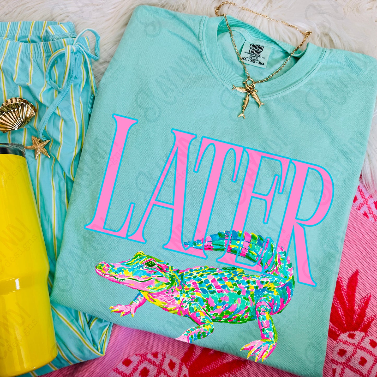 Later Gator Pocket 2 PNG Digital Download Sublimation DTF Print After While Crocodile Preppy