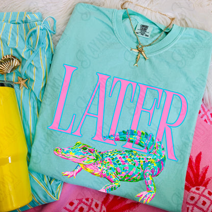 Later Gator Pocket 2 PNG Digital Download Sublimation DTF Print After While Crocodile Preppy