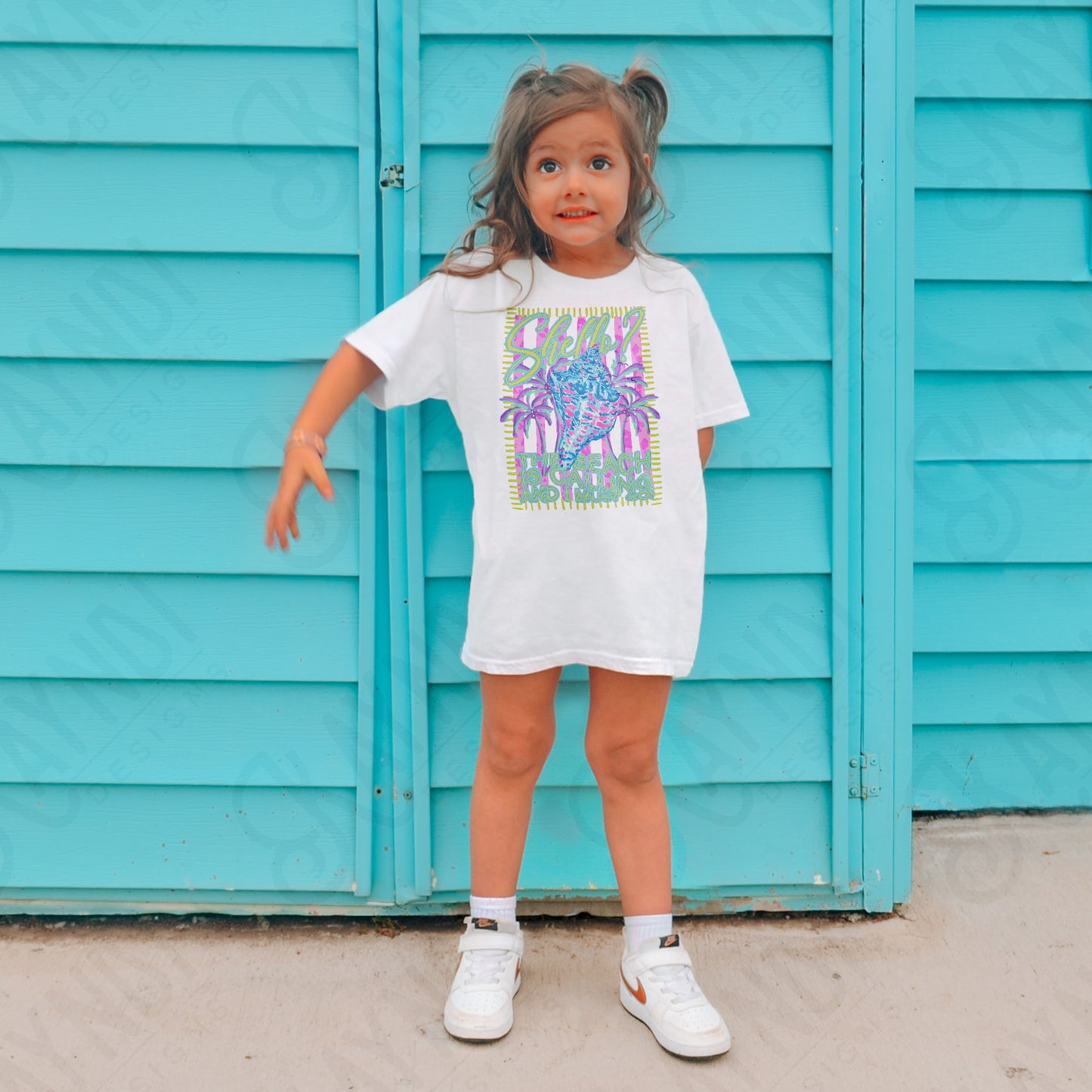 Shello the Beach is Calling and I Must Go PNG Digital Download Sublimation DTF Print Shell Preppy Beachy Vibes