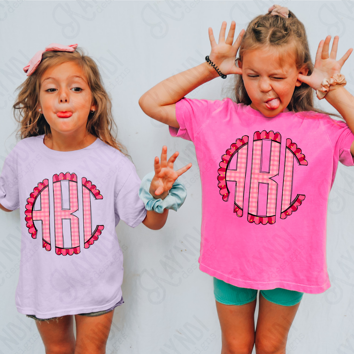 Strawberry Punch Doodle Monogram Set Sublimation Design PNG Digital Download Printable