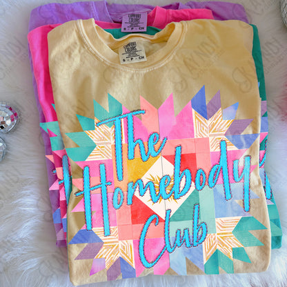 The Homebody Club PNG Digital Download Sublimation DTF Print Patchwork Stitched Embroidery