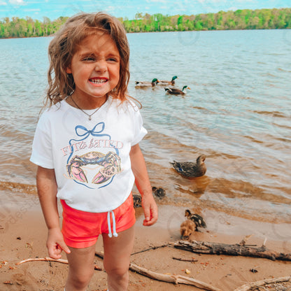 Fit to be Tied Sublimation Design PNG Digital Download Printable Crab Preppy Bow