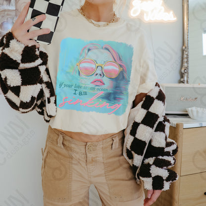 I am Sinking Sublimation Design PNG Digital Download Printable Love Wakercolor Sunglasses