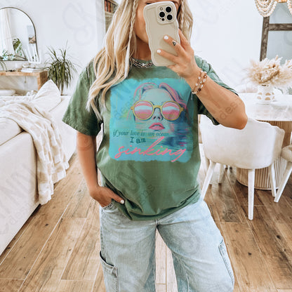I am Sinking Sublimation Design PNG Digital Download Printable Love Wakercolor Sunglasses