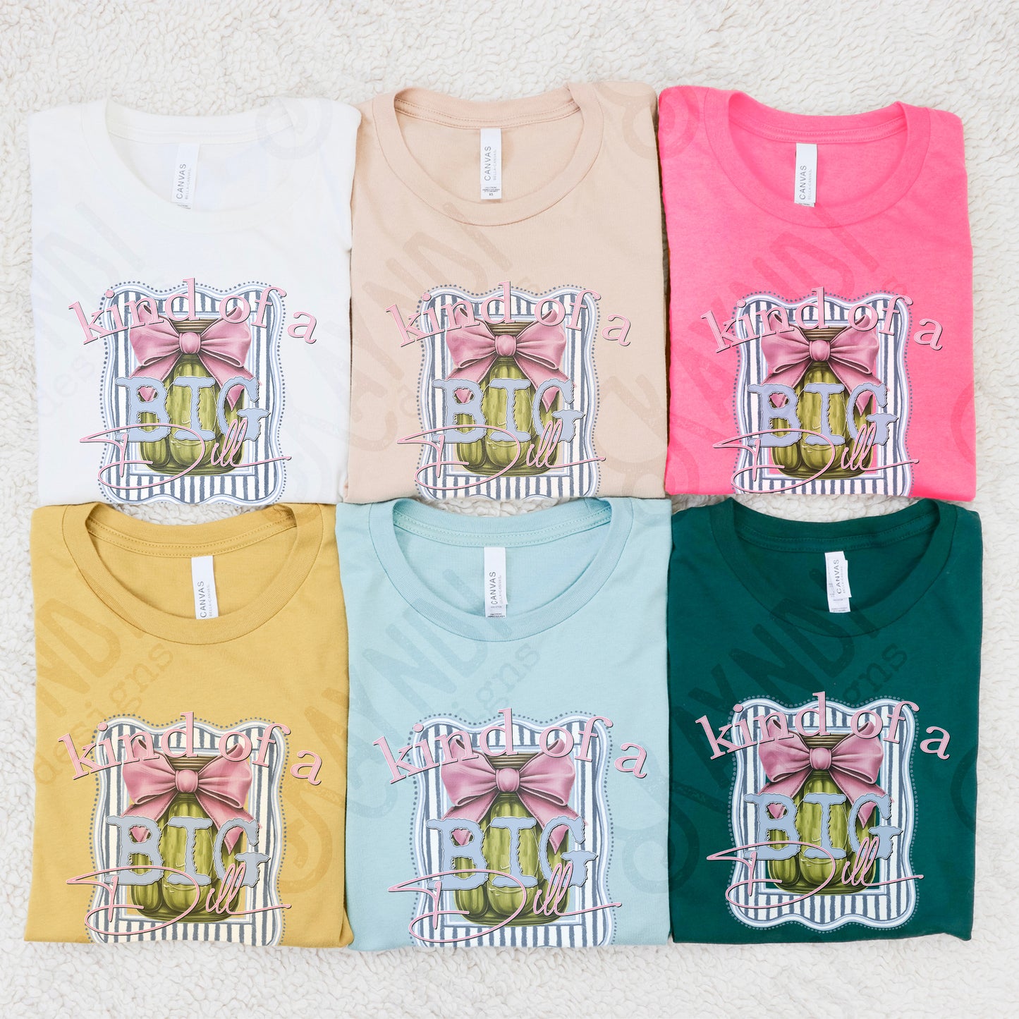 Kind of a Big Dill Sublimation Design PNG Digital Download Printable Pickles Preppy Bows