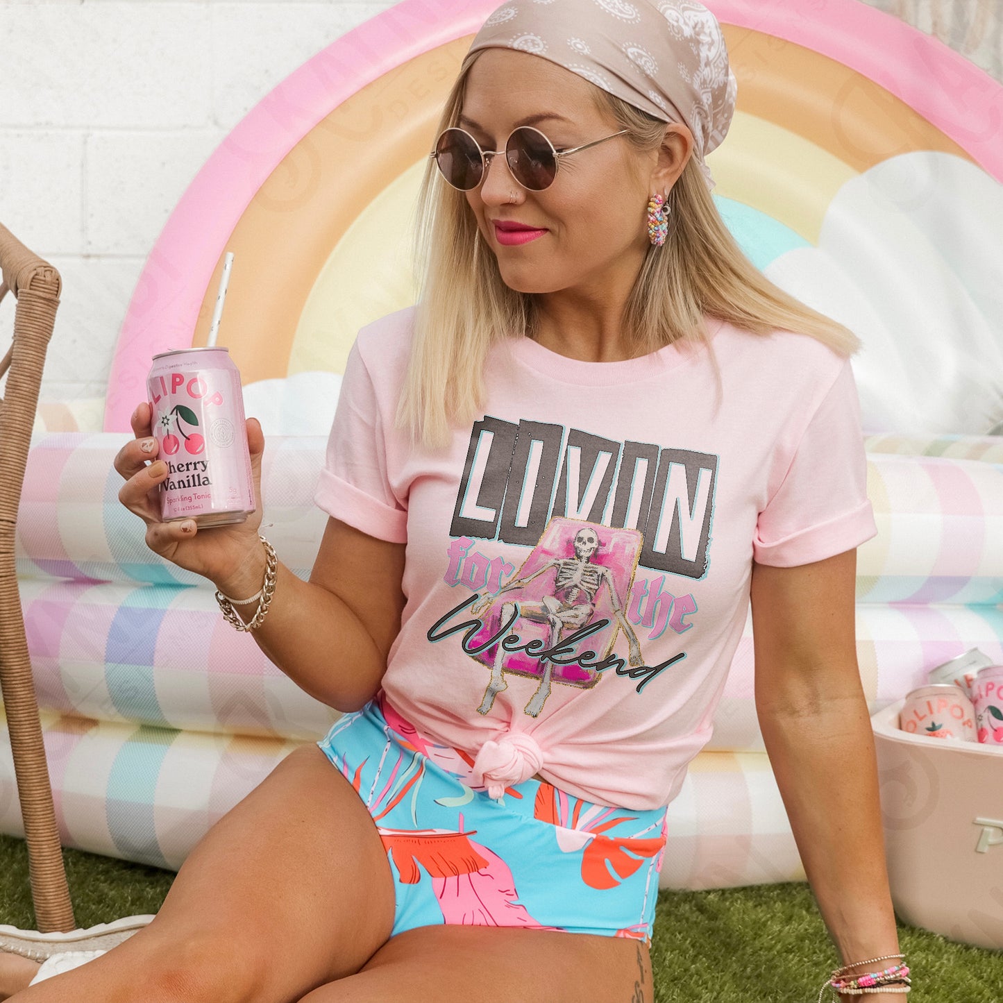 Livin for the Weekend Sublimation Design PNG Digital Download Printable Skeleton Floating Weekend