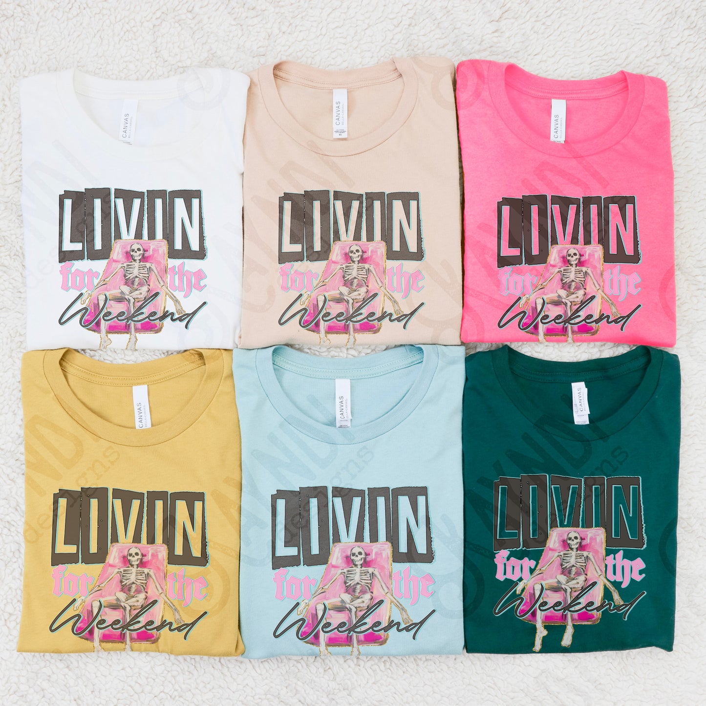 Livin for the Weekend Sublimation Design PNG Digital Download Printable Skeleton Floating Weekend