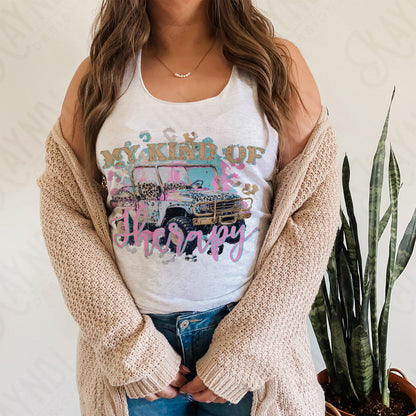 My Kind of Therapy Sublimation Design PNG Digital Download Printable Cheetah 4x4 Watercolor