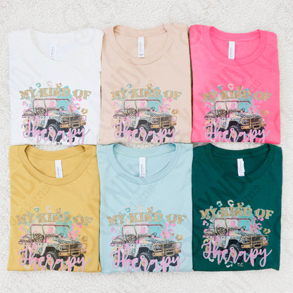 My Kind of Therapy Sublimation Design PNG Digital Download Printable Cheetah 4x4 Watercolor