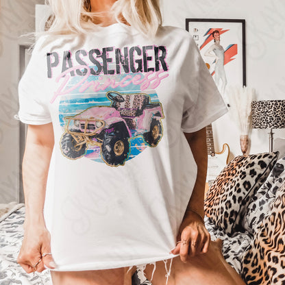 Passenger Princess Sublimation Design PNG Digital Download Printable 4x4 ATV Cheetah Pink