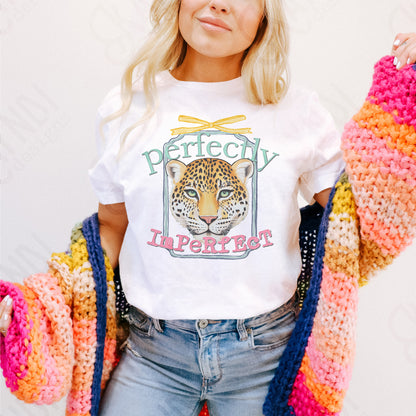 Perfectly Imperfect Sublimation Design PNG Digital Download Printable Cheetah Bow Preppy