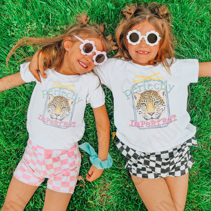 Perfectly Imperfect Sublimation Design PNG Digital Download Printable Cheetah Bow Preppy