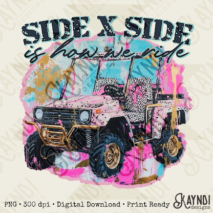 Side x Side Sublimation Design PNG Digital Download Printable 4x4 ATV Cheetah