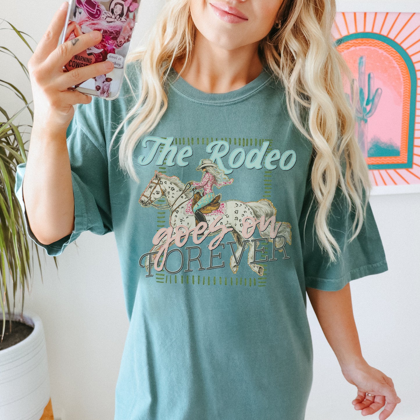 The Rodeo Goes on Forever Sublimation Design PNG Digital Download Printable Horse Cheetah