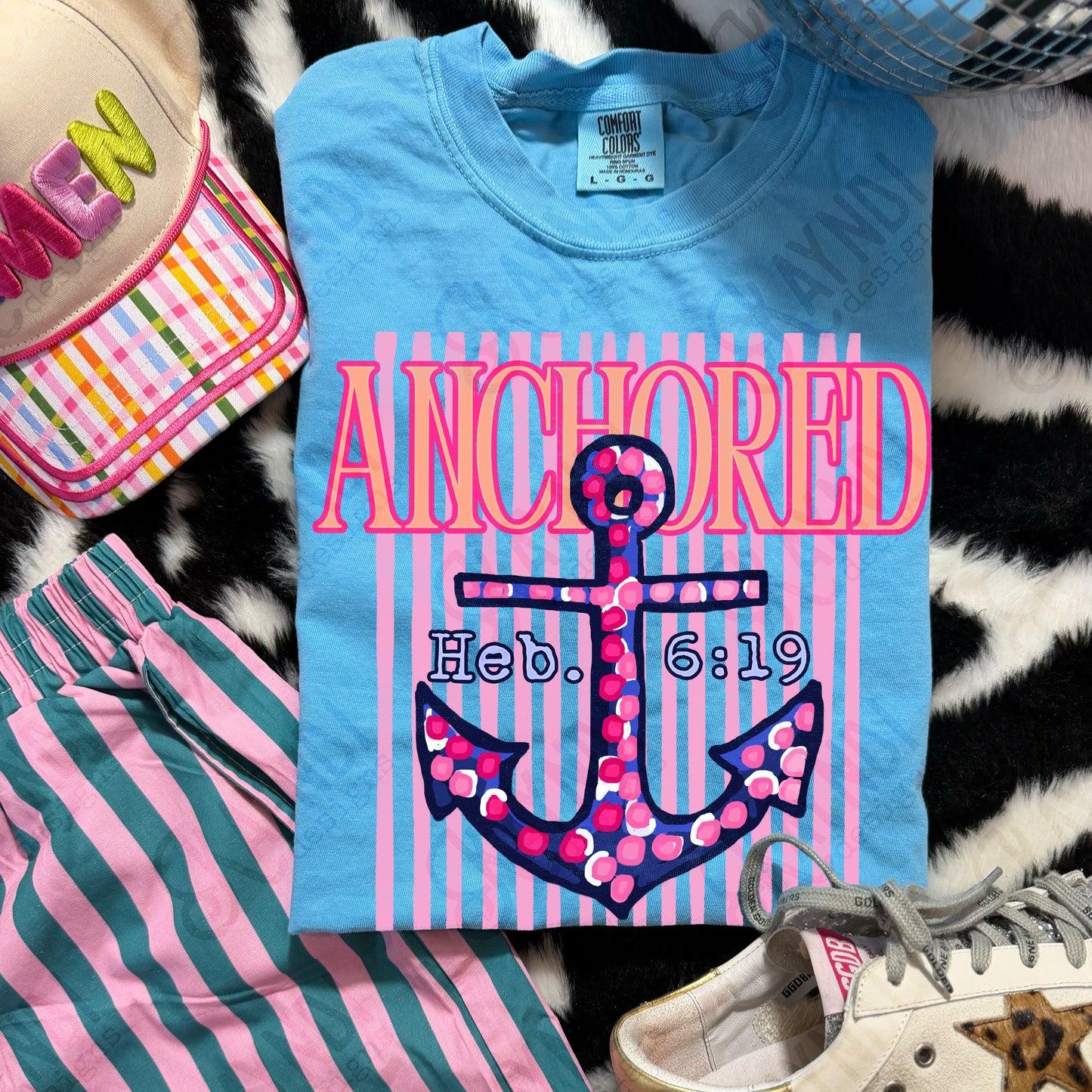 Anchored Hebrews 6:19 PNG Digital Download Sublimation DTF Print Southern Preppy Faith Anchor