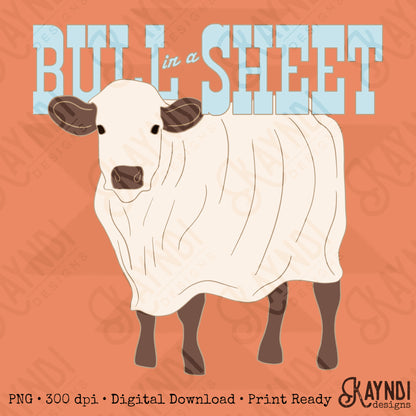 BULL in a SHEET PNG Digiral Download Sublimation DTF Print