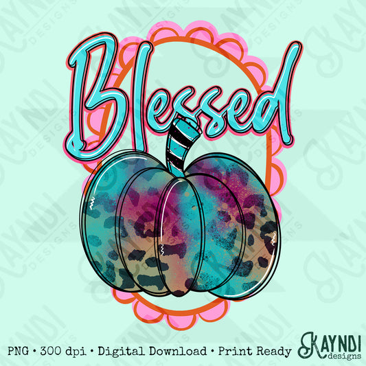 Blessed Leopard Pumpkin PNG Digiral Download Sublimation DTF Print