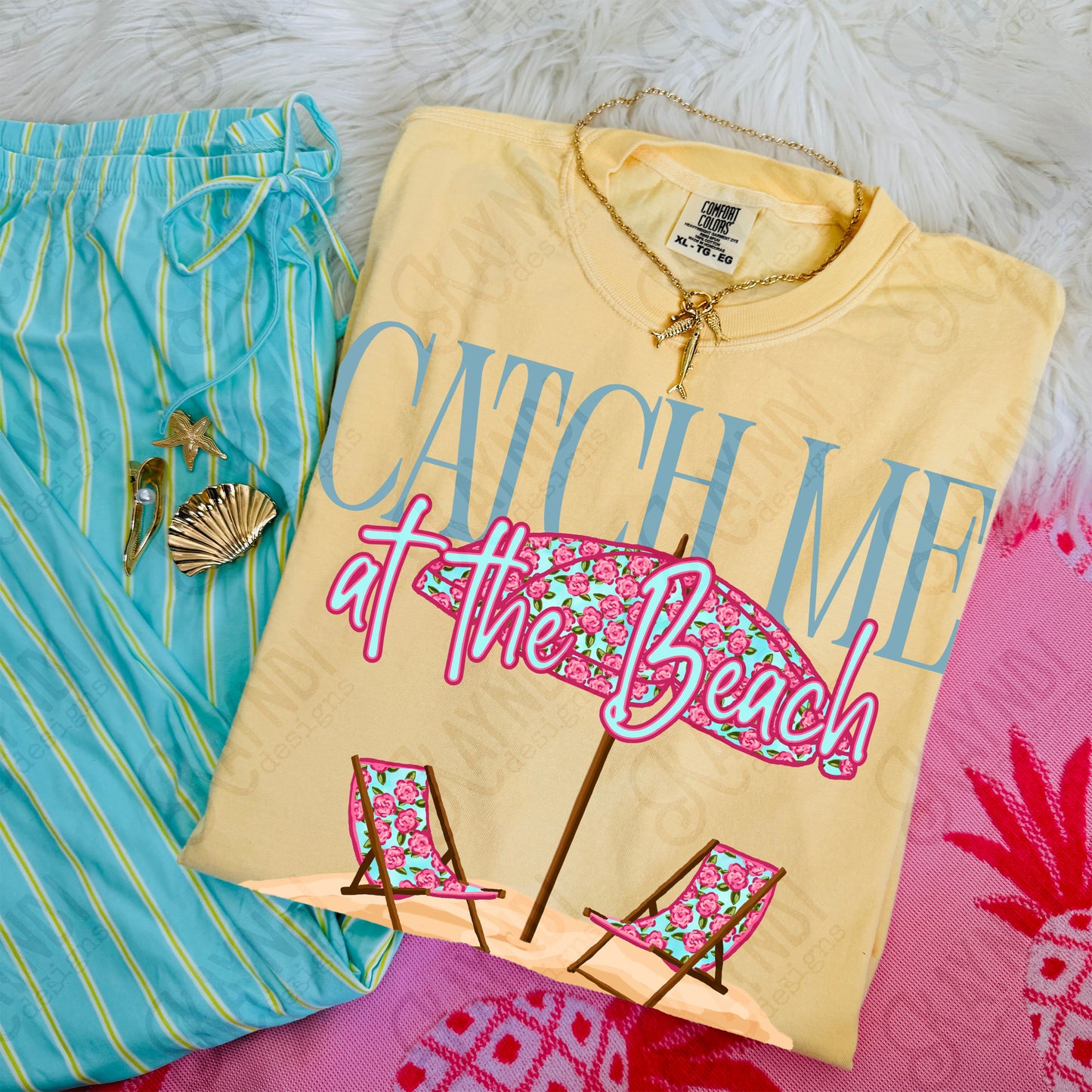 Catch Me at the Beach PNG Digital Download Sublimation DTF Print Summer Floral Beachy Vibes Relax