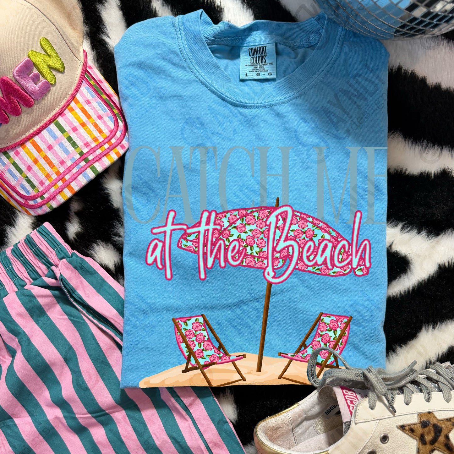 Catch Me at the Beach PNG Digital Download Sublimation DTF Print Summer Floral Beachy Vibes Relax
