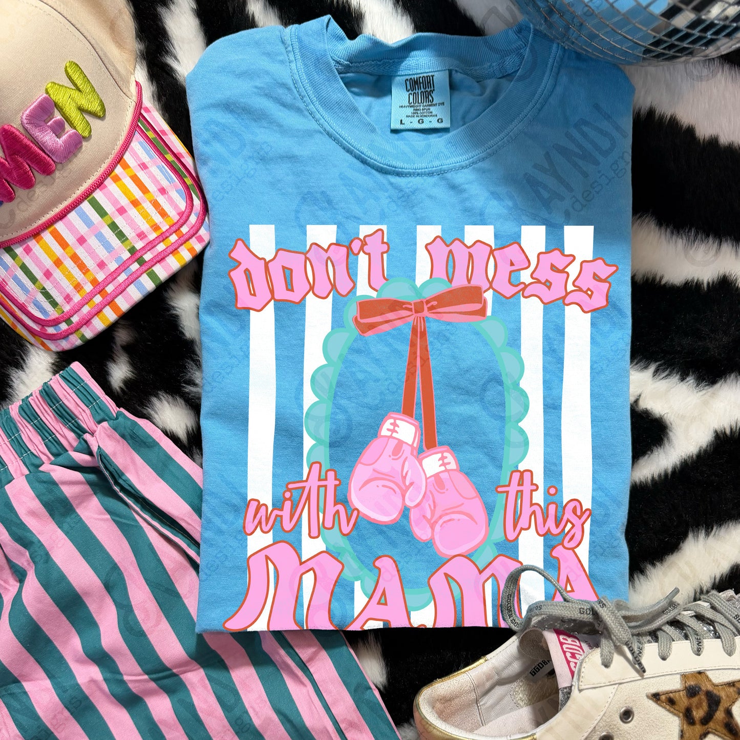 Don't Mess with This Mama PNG Digital Download Sublimation DTF Print Southern Preppy Boxing Pastel