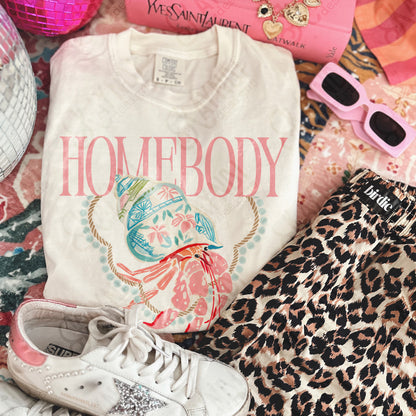 Homebody Hermit Crab PNG Digital Download Sublimation DTF Print Pastel Preppy Beachy