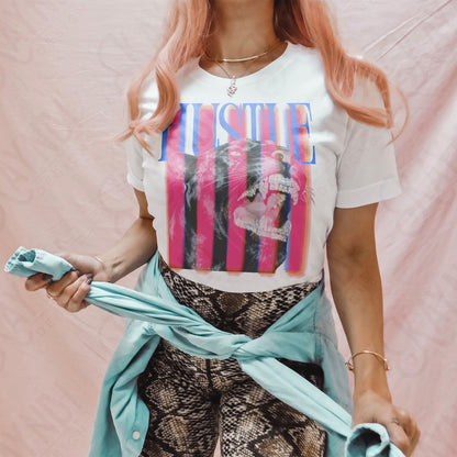 Hustle Blue PNG Digital Download Sublimation DTF Print Pink Stripe Black Panther Rhinestone