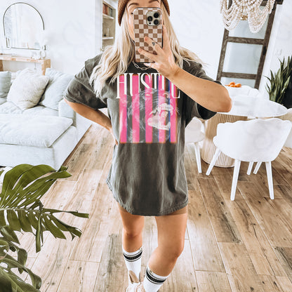 Hustle White PNG Digital Download Sublimation DTF Print Pink Stripe Black Panther Rhinestone