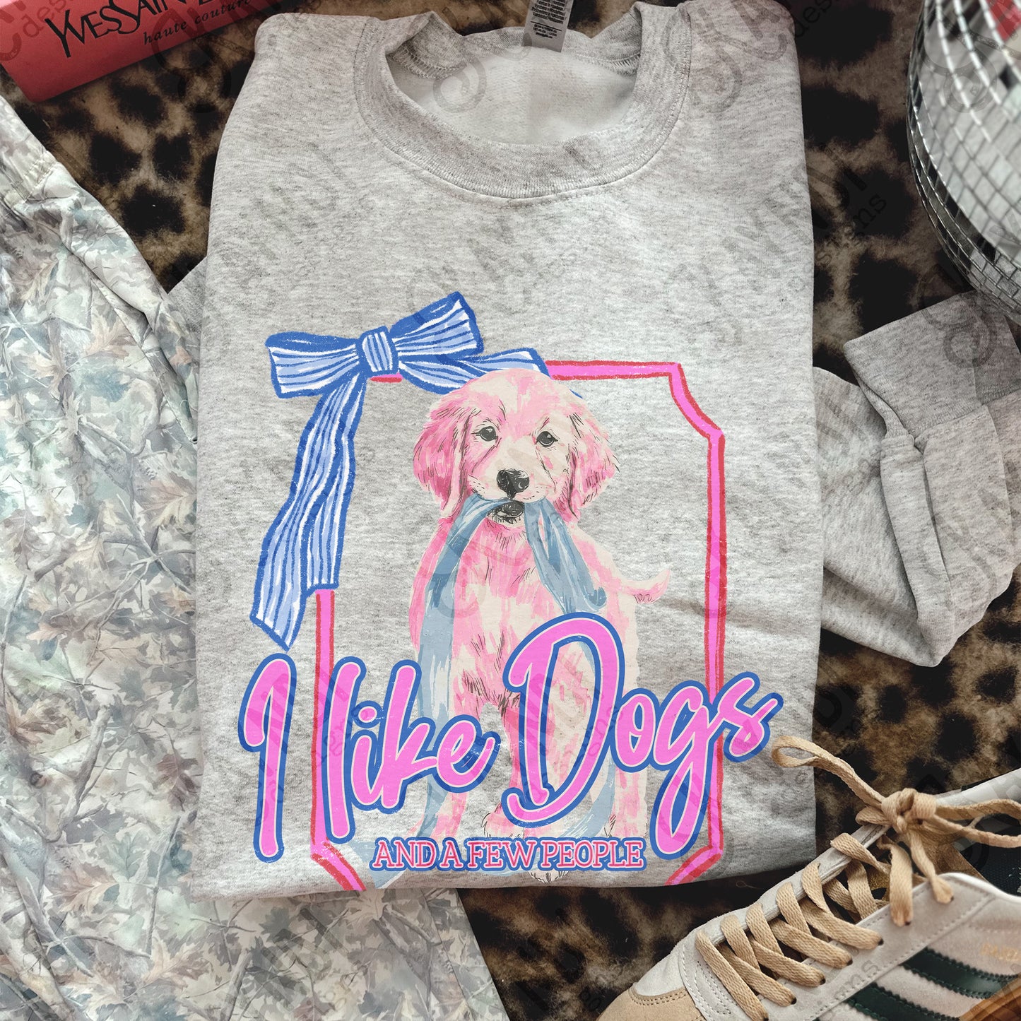 I Like Dogs and a Few People Golden Retriever Puppy PNG Digiral Download Sublimation DTF Print